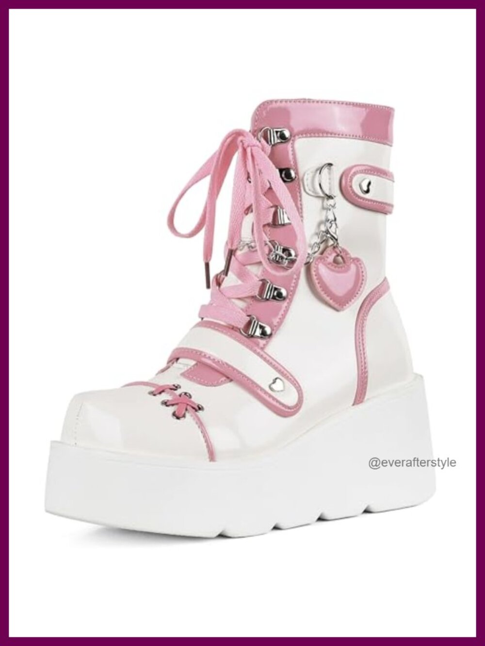 Chunky Platform Ankle Boots Goth Lace Up Zip Wedge Booties Round Toe